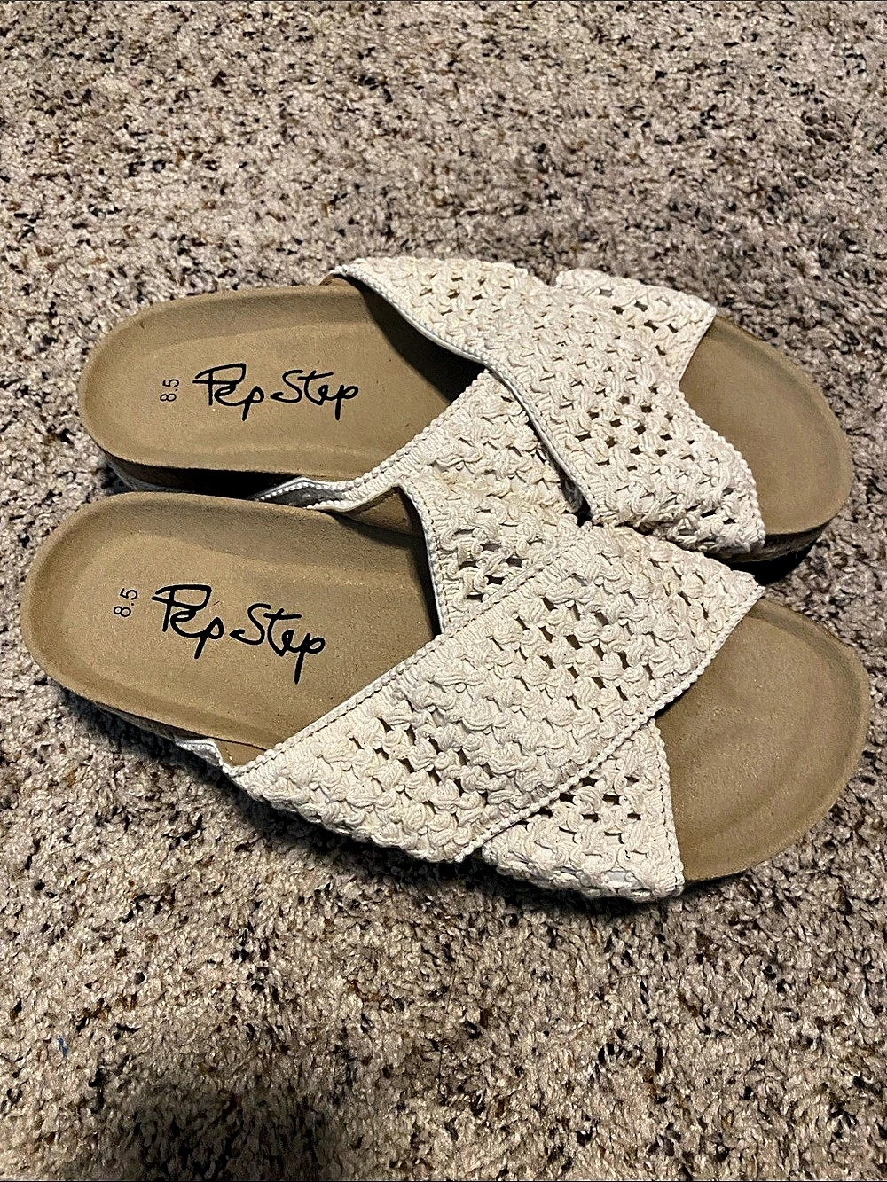 RépStep Women's Woven Slide Sandals White US 8.5